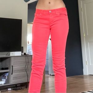 Bright Orange Toothpick Jeans